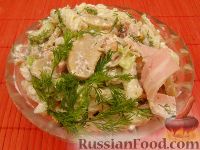 Фото к рецепту: Салат из ветчины и макарон