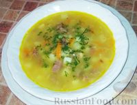 Фото к рецепту: Гороховый суп с копчёной бараниной
