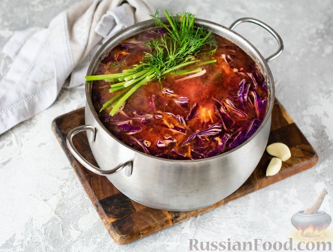 Готовим суп из красной капусты