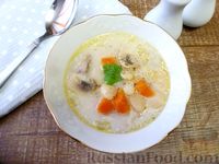 Фото приготовления рецепта: Суп из кролика, с фасолью, грибами и сливками - шаг №19