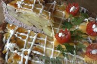 Фото приготовления рецепта: Закусочный торт с мясом, грибами и картошкой - шаг №16