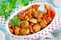 Фото к рецепту: Овощное рагу с грибами, фасолью и клёцками