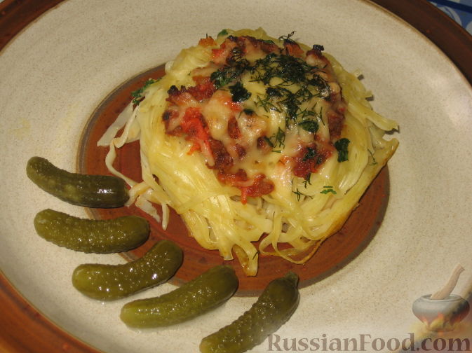 Спагетти с фаршем и сыром в духовке – час и готово
