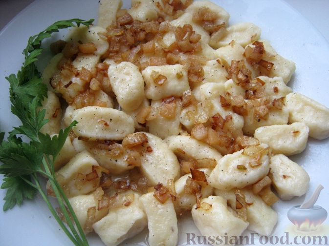 Галушки с картошкой и луком рецепт с фото