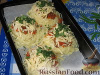 Фото приготовления рецепта: Запеченные гнезда-спагетти с фаршем - шаг №5