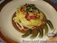 Фото приготовления рецепта: Запеченные гнезда-спагетти с фаршем - шаг №7