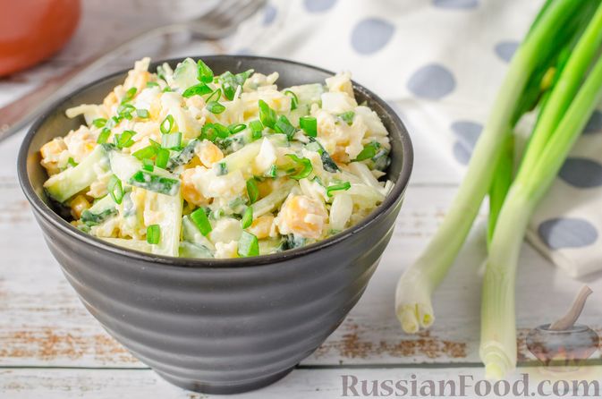 Рецепты салатов с зеленым луком