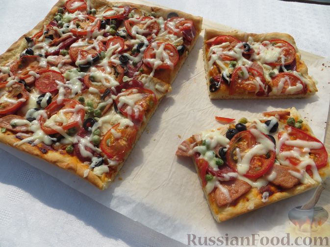 Домашняя пицца , пошаговый рецепт на ккал, фото, ингредиенты - Яна