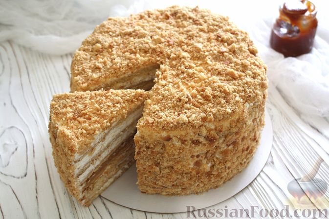 Торт с вареной сгущенкой и сметаной – пошаговый рецепт приготовления с фото