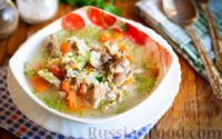 Фото к рецепту: Суп с куриными желудочками и пшеном