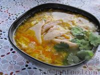 Фото к рецепту: Суп с курицей, овощами и яйцами