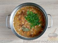 Фото приготовления рецепта: Гороховый суп с копчёным куриным филе - шаг №12