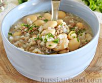 Фото к рецепту: Фасолевый суп с фаршем и рисом