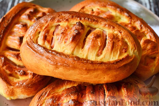 Пирожки с ветчиной и сыром — рецепт с фото пошагово