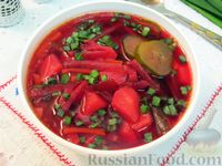 Фото приготовления рецепта: Суп со свёклой и солёными огурцами - шаг №14