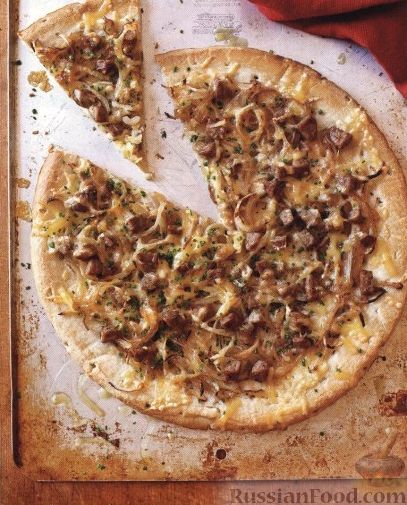 Рецепт Пицца с луком и колбасой