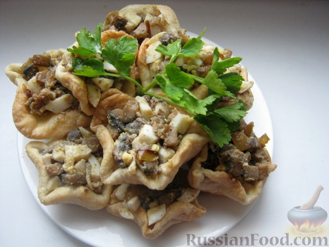 Рецепт Тарталетки с грибной начинкой