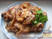 Фото приготовления рецепта: Шашлык из курицы в духовке - шаг №10