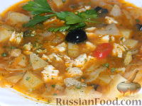 Фото к рецепту: Зимний суп-солянка из капусты