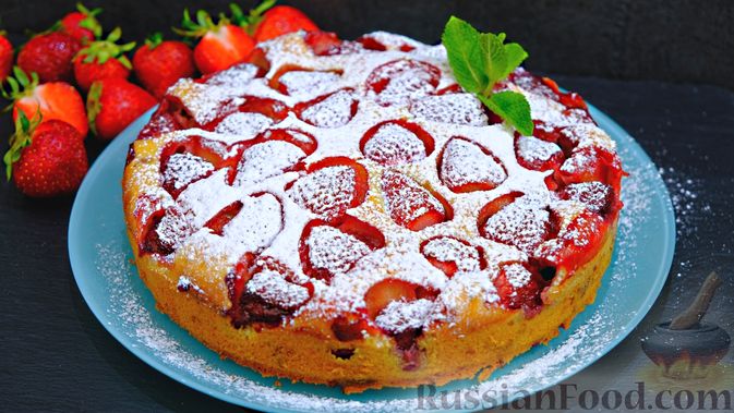 Пирог с клубникой в мультиварке, вкусных рецептов с фото Алимеро