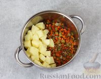 Фото приготовления рецепта: Кукурузный суп с копчёной грудинкой и сухариками - шаг №9
