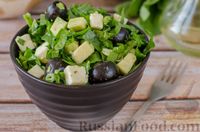 Фото к рецепту: Салат со шпинатом, авокадо и сыром
