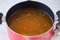 Фото приготовления рецепта: Острый томатный суп с копчёными колбасками - шаг №14
