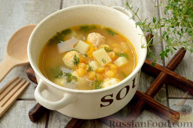 Суп со щавелем и фрикадельками
