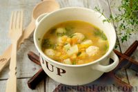 Фото приготовления рецепта: Гороховый суп с фрикадельками из индейки - шаг №15