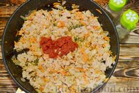 Фото приготовления рецепта: Ленивая лазанья из макарон с куриным фаршем, овощами и сыром - шаг №5