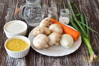 Фото приготовления рецепта: Сливочный суп с пшеном и грибами (в мультиварке) - шаг №1