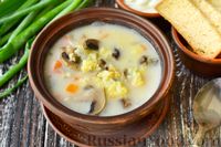 Фото приготовления рецепта: Сливочный суп с пшеном и грибами (в мультиварке) - шаг №9