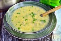 Фото к рецепту: Куриный суп с вермишелью и сливочно-яичной заправкой