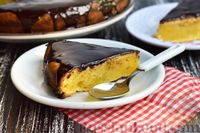Фото к рецепту: Творожный пирог с цедрой апельсина и шоколадной глазурью