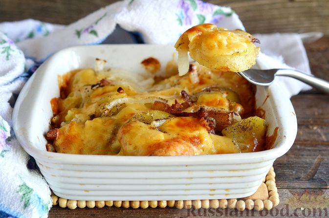 Картошка-гармошка с салом в духовке — рецепт с фото пошагово