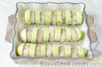 Фото приготовления рецепта: Шашлык из кабачков и куриных тефтелек, в духовке - шаг №11