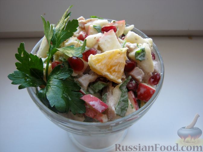 Новогодний фруктовый салат Амброзия, рецепты с фото