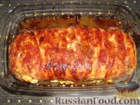 Фото к рецепту: Полпеттоне с начинкой из  ветчины  и сыра