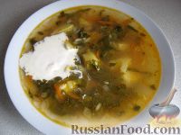 Фото к рецепту: Украинский зеленый борщ
