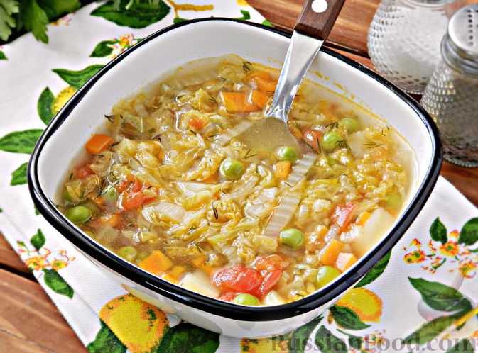 рецепт суп овощной с капустой и горошком и | Дзен
