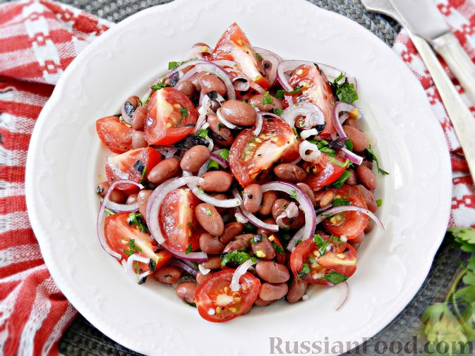 Салаты с красной консервированной фасолью, 60 пошаговых рецептов с фото на сайте «Еда»