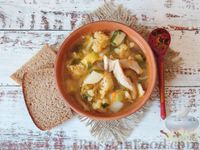 Фото приготовления рецепта: Суп с цветной капустой, кабачками и сладким перцем - шаг №15