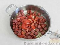 Фото приготовления рецепта: Макароны с колбасками в томатном соусе - шаг №8