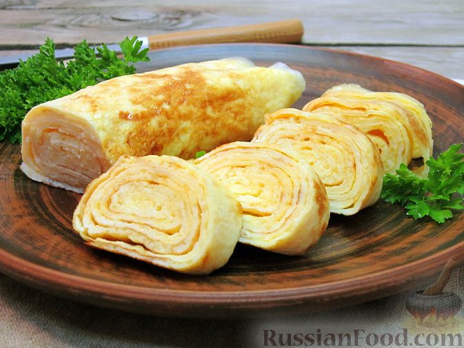 Рулет из омлета с сыром — пошаговый рецепт | malino-v.ru