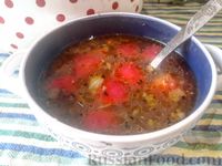 Фото к рецепту: Куриный суп с лапшой, баклажанами и помидорами