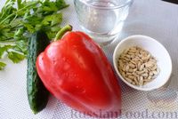 Фото приготовления рецепта: Овощной смузи из сладкого перца, огурца и зелени - шаг №1