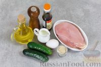 Фото приготовления рецепта: Салат с курицей, огурцами и яичными блинчиками - шаг №1