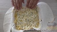 Фото приготовления рецепта: Ленивый пирог из лаваша с сыром и творогом - шаг №8