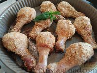 Фото к рецепту: Запечённые куриные ножки в панировке
