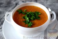 Фото к рецепту: Картофельный суп-пюре с арахисом и помидорами